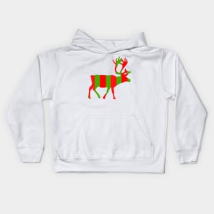 GREEN And Red Reindeer Xmas Kids Hoodie